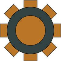 Cog camera in black and brown color. vector