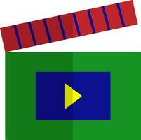 Illustration of a clapperboard in flat style. vector