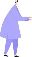 Faceless cartoon character of a Muslim man in standing position. vector