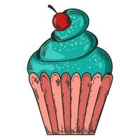 Flat illustration of Cupcake element. vector