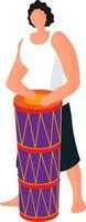 Faceless man character with conga drum. vector