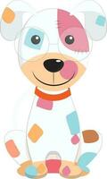 dibujos animados personaje de perro vistiendo agrietado paño. vector