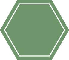 Flat green color badge or sticker in hexagon shape. vector