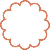 Flower design sticker, label, tag icon in red color. vector