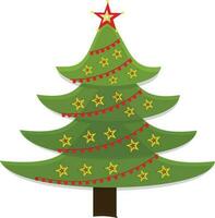 Illustration of green xmas tree design. vector