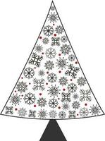 Snowflake decorated Christmas tree in gray color. vector