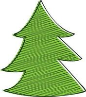 Doodle style illustration of Christmas tree. vector