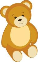 Cute teddy bear in brown color. vector