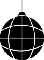 negro y blanco Navidad pelota icono en plano estilo. vector