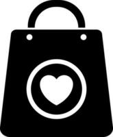 Isolated shopping bag icon in Black and White color. vector