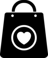 aislado compras bolso icono en negro y blanco color. vector