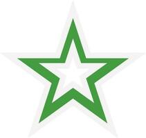 Illustration of star icon in green color. vector