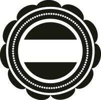 Flat black color badge icon. vector