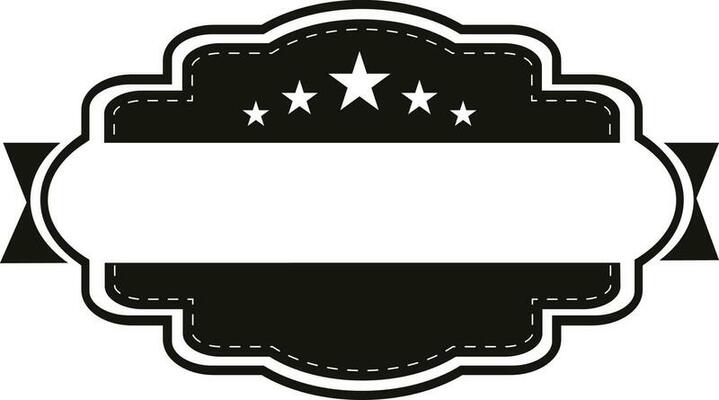 Flat style sticker, tag with ribbon banner icon.