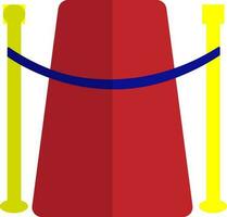 Red carpet with yellow and blue barrier. vector