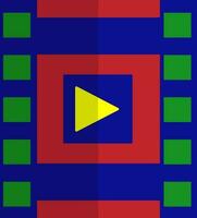Colorful film strip with play button. vector