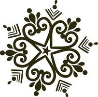 Illustration of a beautiful black Snowflake. vector