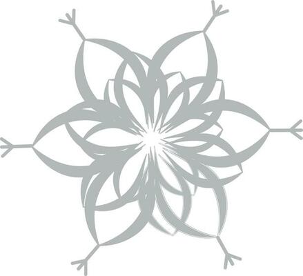 Illustration of a gray snowflake.