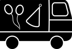 Isolated delivery truck icon in Black and White color. vector