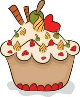 Illustration of cup cake. vector