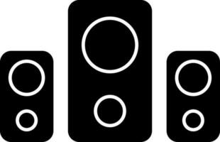 plano estilo sonido altavoz icono en negro color. vector