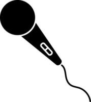 Flat style microphone in black color. vector