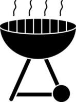 Barbecue grill icon or symbol in Black and White color. vector