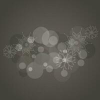 Abstract snowflake and circle decorated background. vector