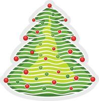 Christmas tree decorated with balls. vector