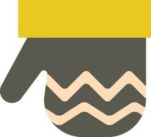 Glove in yellow and gray color. vector