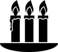 Stylish candles on plate. vector