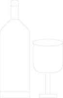 Wine glass and bottle. vector