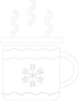 Mug decorated with snowflake. vector