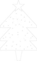 Line art illustration of Xmas Tree for Christmas celebration. vector