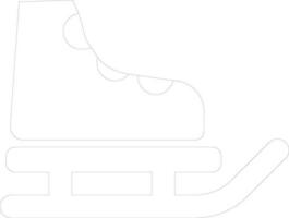 Ice skate shoe icon isolated in line art. vector