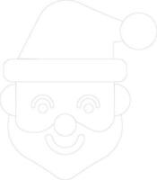 Line art illustration of Santa face. vector