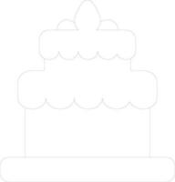 Thin line icon of Cake for celebration concept. vector