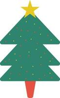 Isolated icon of colorful Xmas Tree in flat style. vector