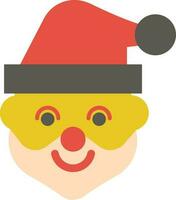 Isolated illustration of Santa face for Christmas celebration. vector