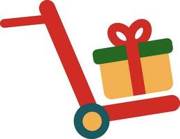 Gift kept on a trolly. vector