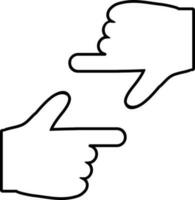 Line art illustration of Capturing or framing hand gesture. vector