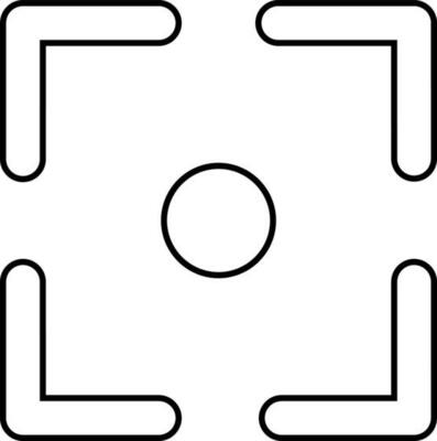 Camera focus line art icon for photography concept.