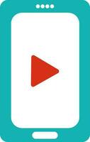 Video player sign with smartphone icon. vector