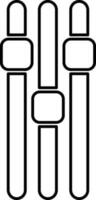 Thin line icon of Slider icon in flat style. vector