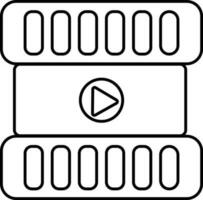 Thin line icon of Video player. vector