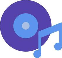 Cd icon with music sign in illustration. vector