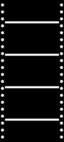Film strip icon in color for cinema in black. vector