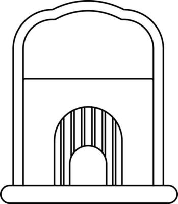 Stroke style of ticket window icon for cinema concept.