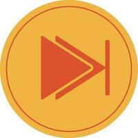 Colored icon of button for play next symbol in isolated. vector