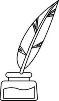Quill icon for writing concept in stroke. vector